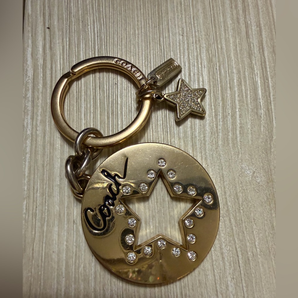 Coach star keychain purse charm